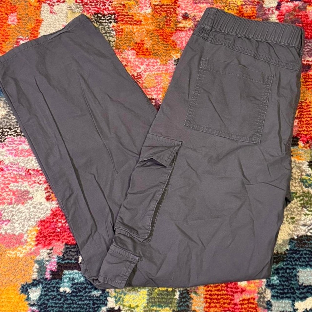 Grey cargo pants with elastic waistband - xl 18/20